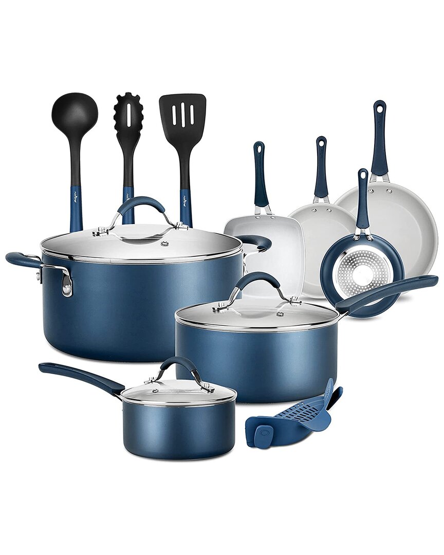 Nutrichef Nonstick 14pc Cookware Set In Blue