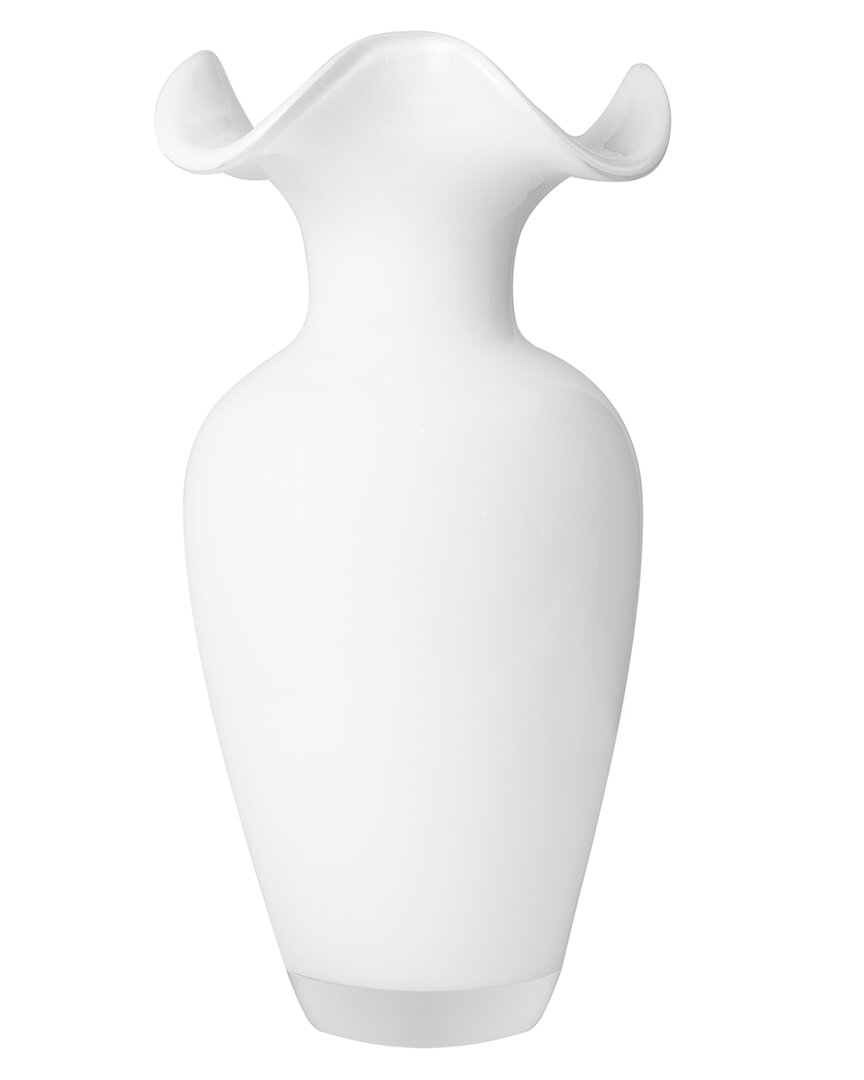 Barski Opal White Glas Vase In Clear