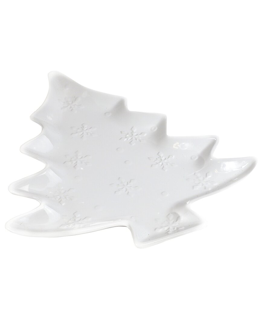 Shop Euro Ceramica Winterfest Tree Platter In White