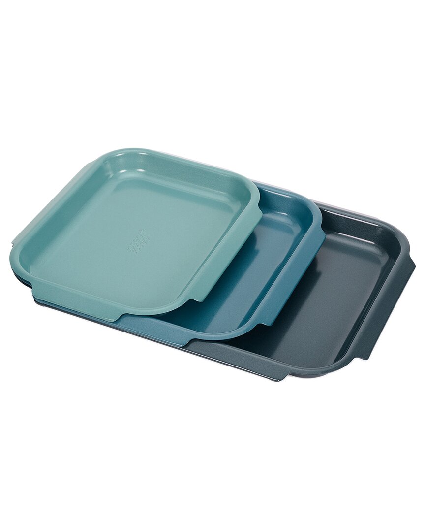 Joseph Joseph Nest Bake 3pc Non-stick Baking Tray Set In Blue