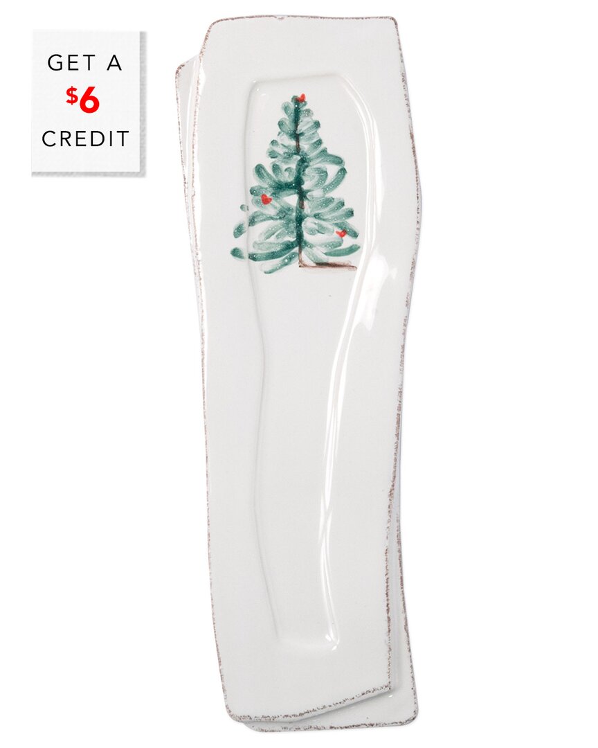 Vietri Lastra Holiday Spoon Rest With $6 Credit In Multicolor