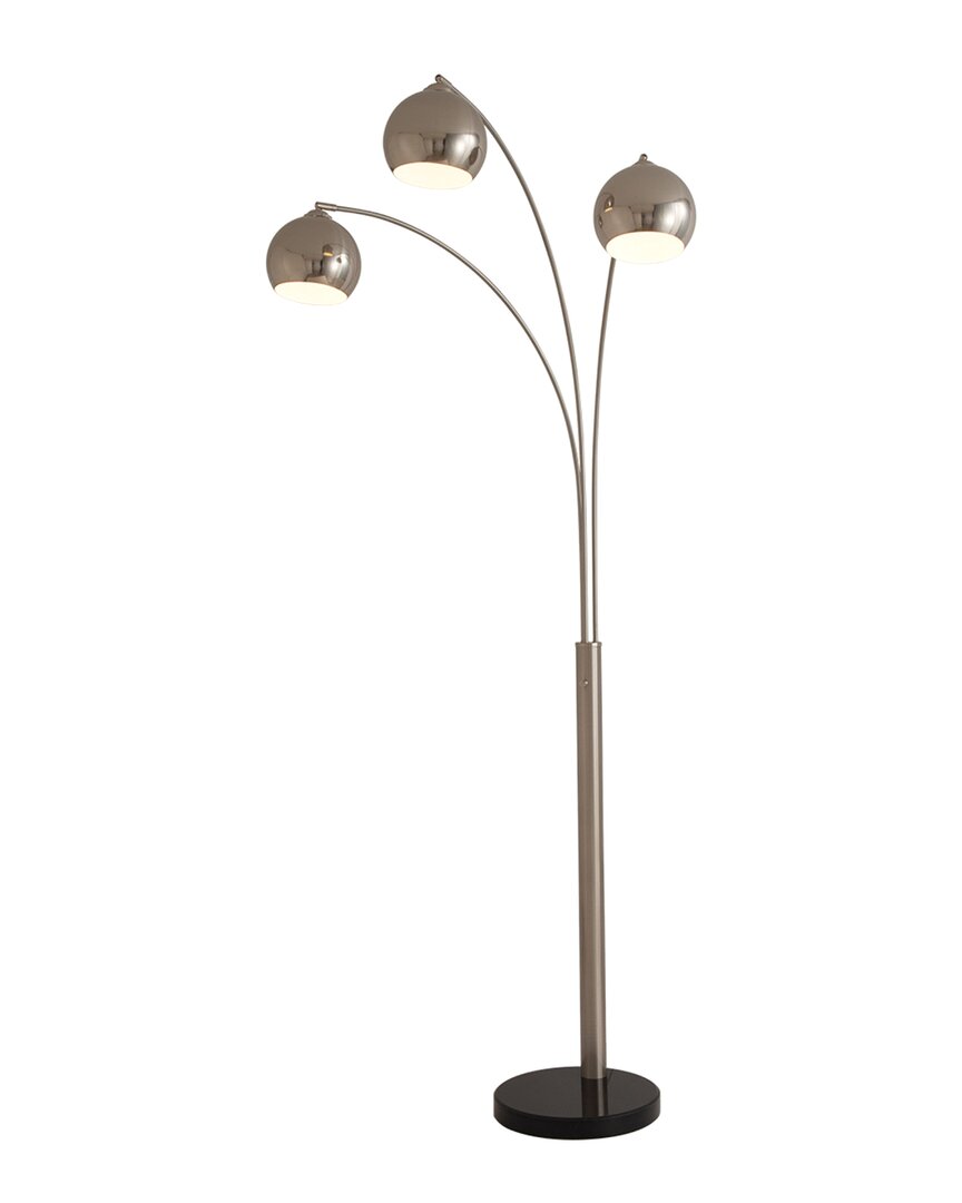 Nova Of California Triplet 3 Light Arc Floor Lamp In Metallic
