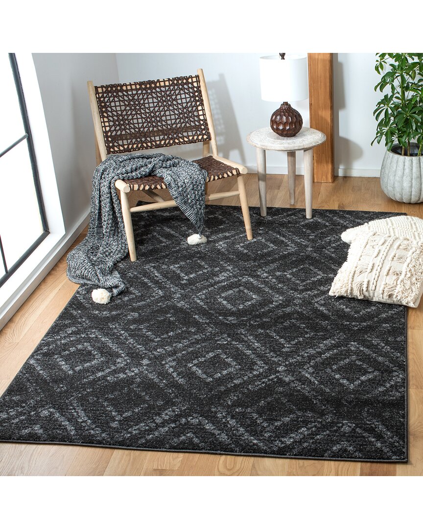 Safavieh Adirondack Gemora Power Loomed Rug Dark Grey / Gre In Black