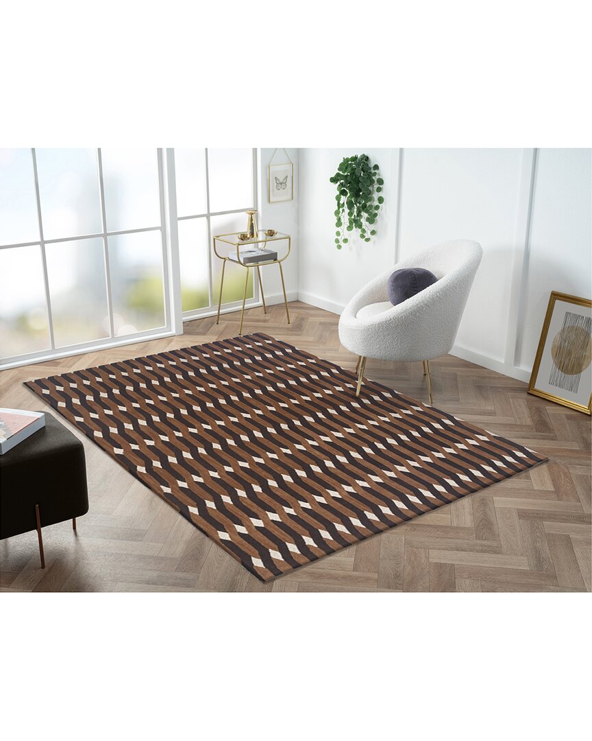 Obeetee Retro Wool Rug In Red