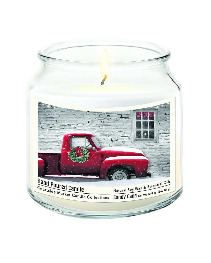 Courtside Market Wall Decor Courtside Market Red Pick-up Truck With Wreath Hand-poured Soy Wax Candle In Multi
