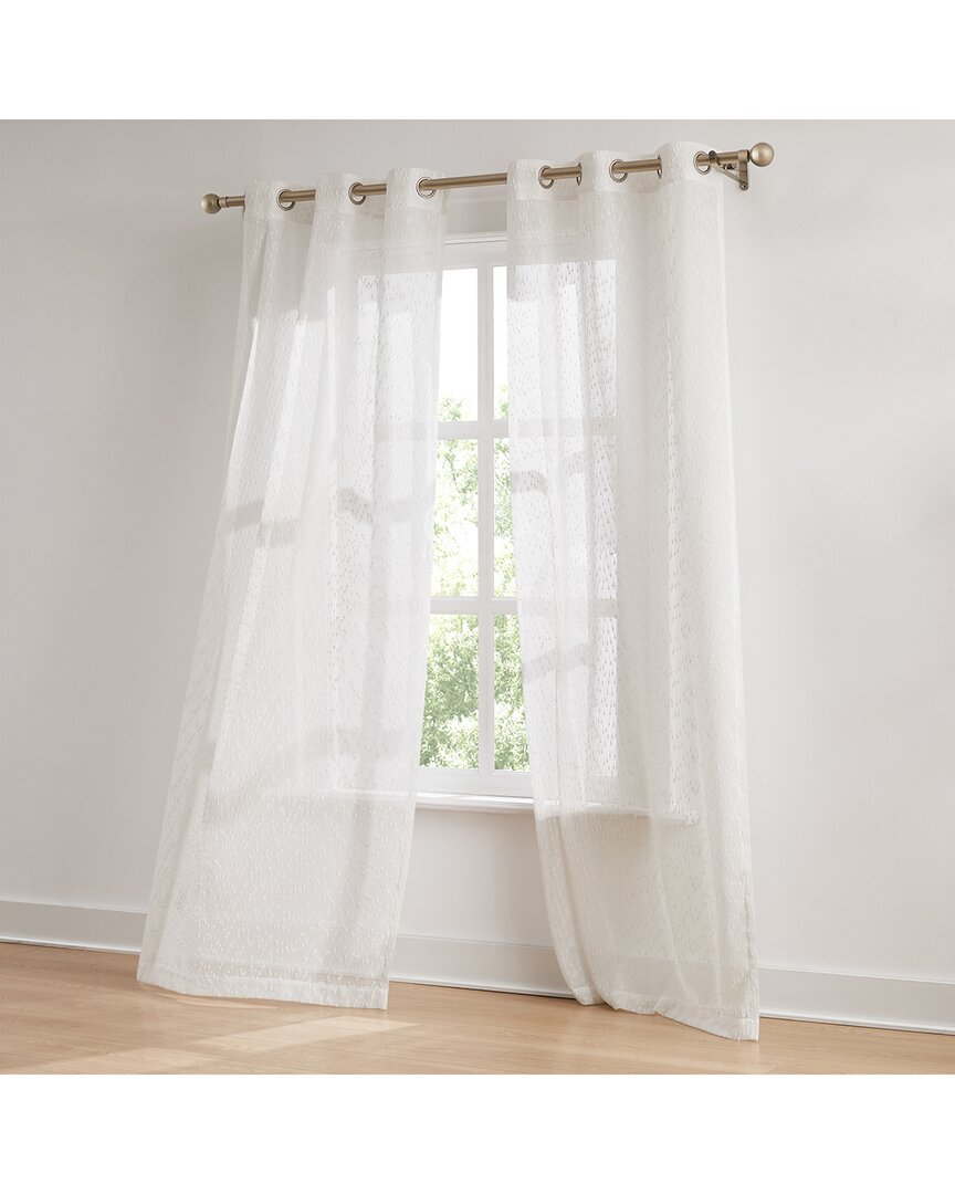 Lush Decor Lush Décor Aileen Textured Raindrop Sheer Window Curtain Panels In White