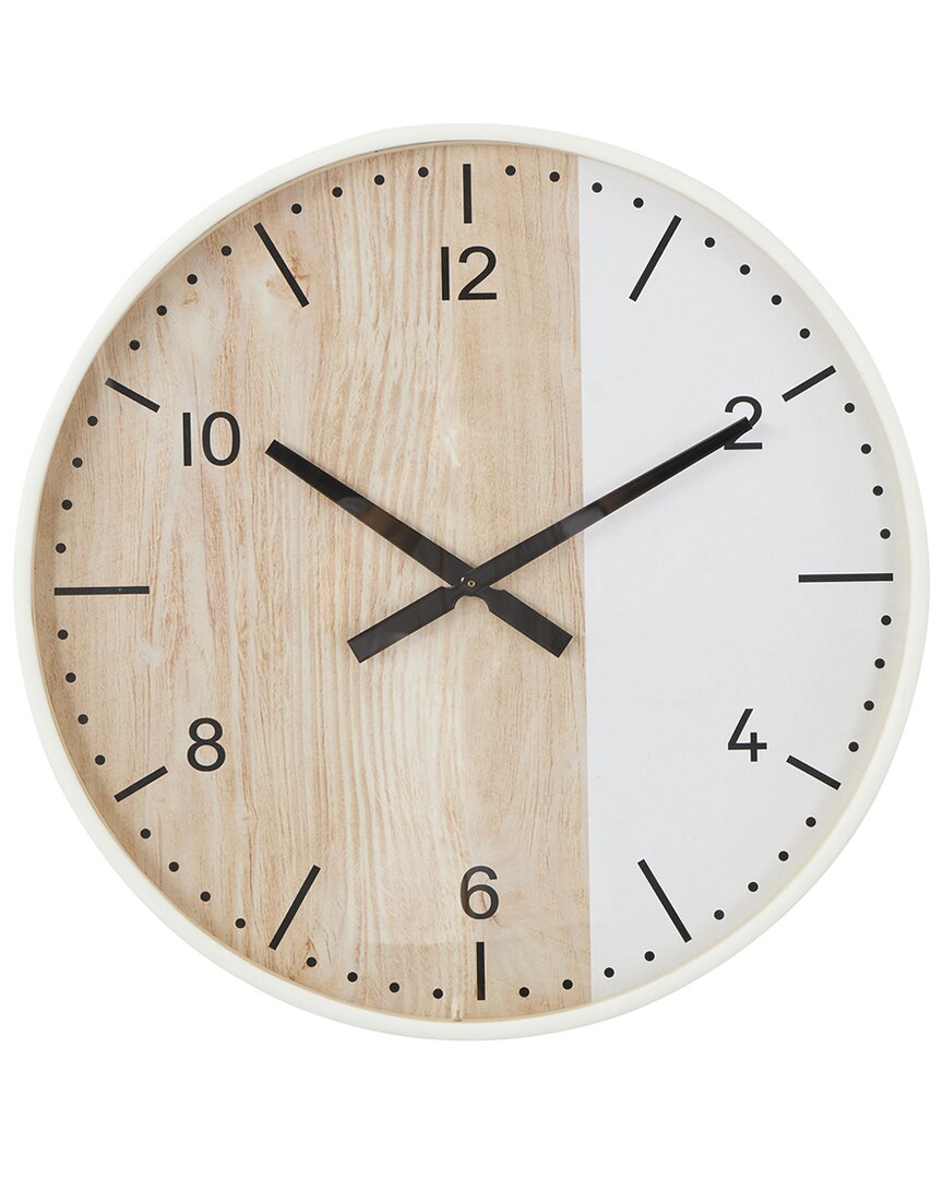 Peyton Lane Wooden Two-toned Wall Clock
