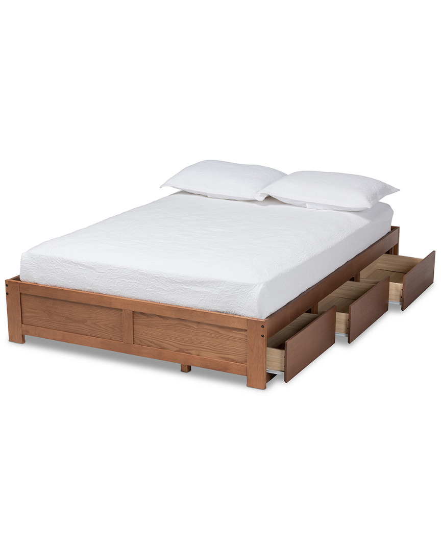 Baxton Studio Wren 3-drawer King Size Platform Storage Bed Frame