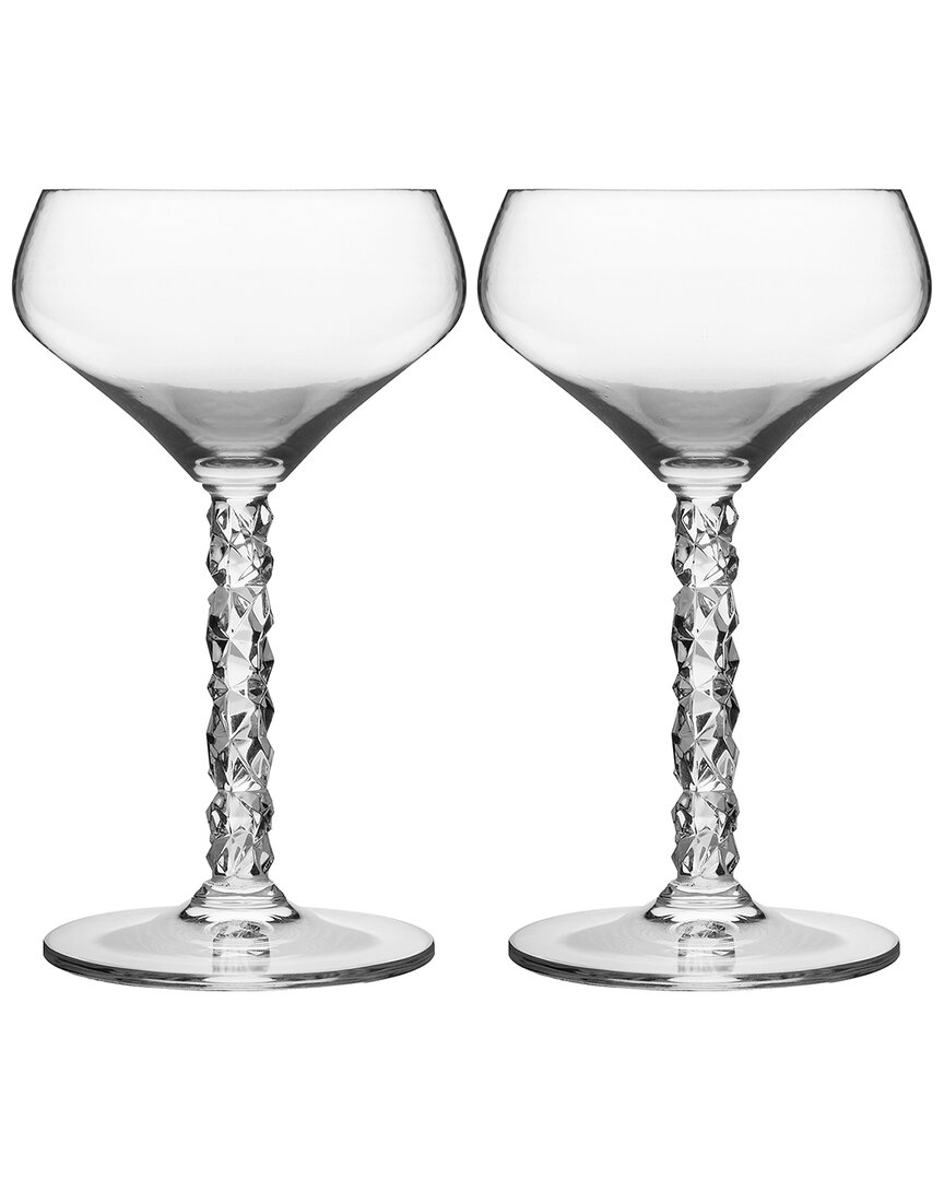 Orrefors Set Of 2 Carat Coupes