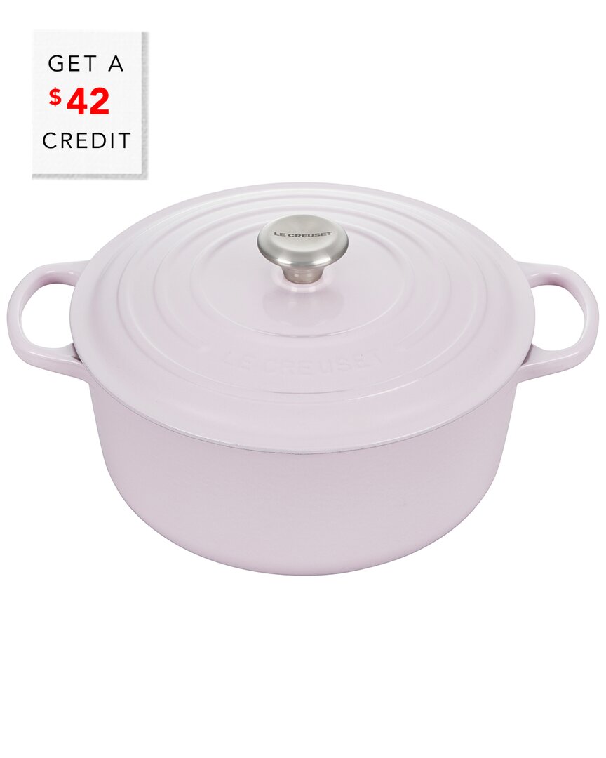 LE CREUSET LE CREUSET SHALLOT 5.5QT. SIGNATURE ROUND DUTCH OVEN WITH $42 CREDIT 