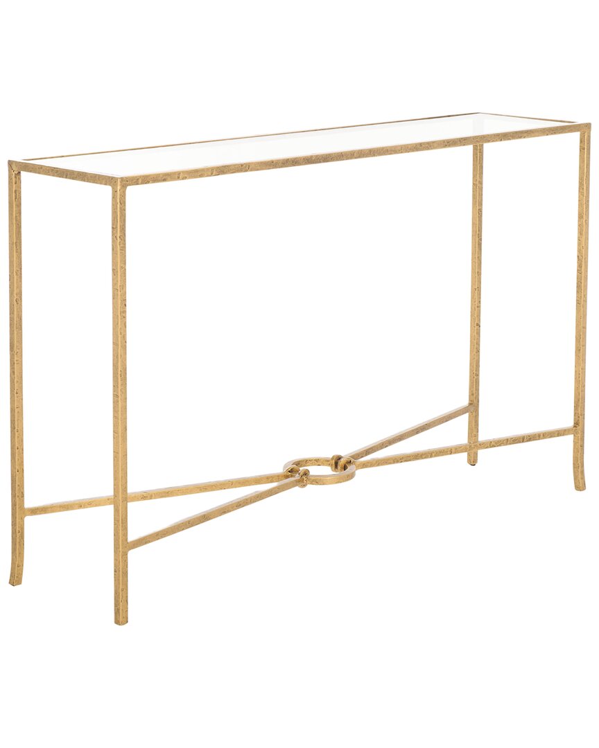 Safavieh Couture Tauri Forged Metal Rectangle Console Table In Gold
