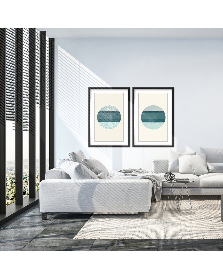 READY2HANGART OCEANIC DUOLOGY: ABSTRACT CIRCLES DIPTYCH BY MAX+E WALL ART