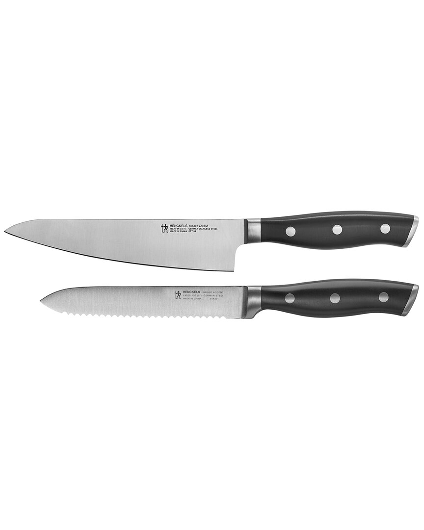 Zwilling J.a. Henckels Forged Accent 2pc Prep Knife Set In Black