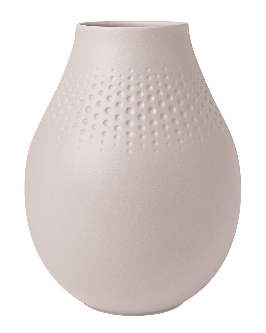 Villeroy & Boch Manufacture Collier Perle Vase, Tall In Beige