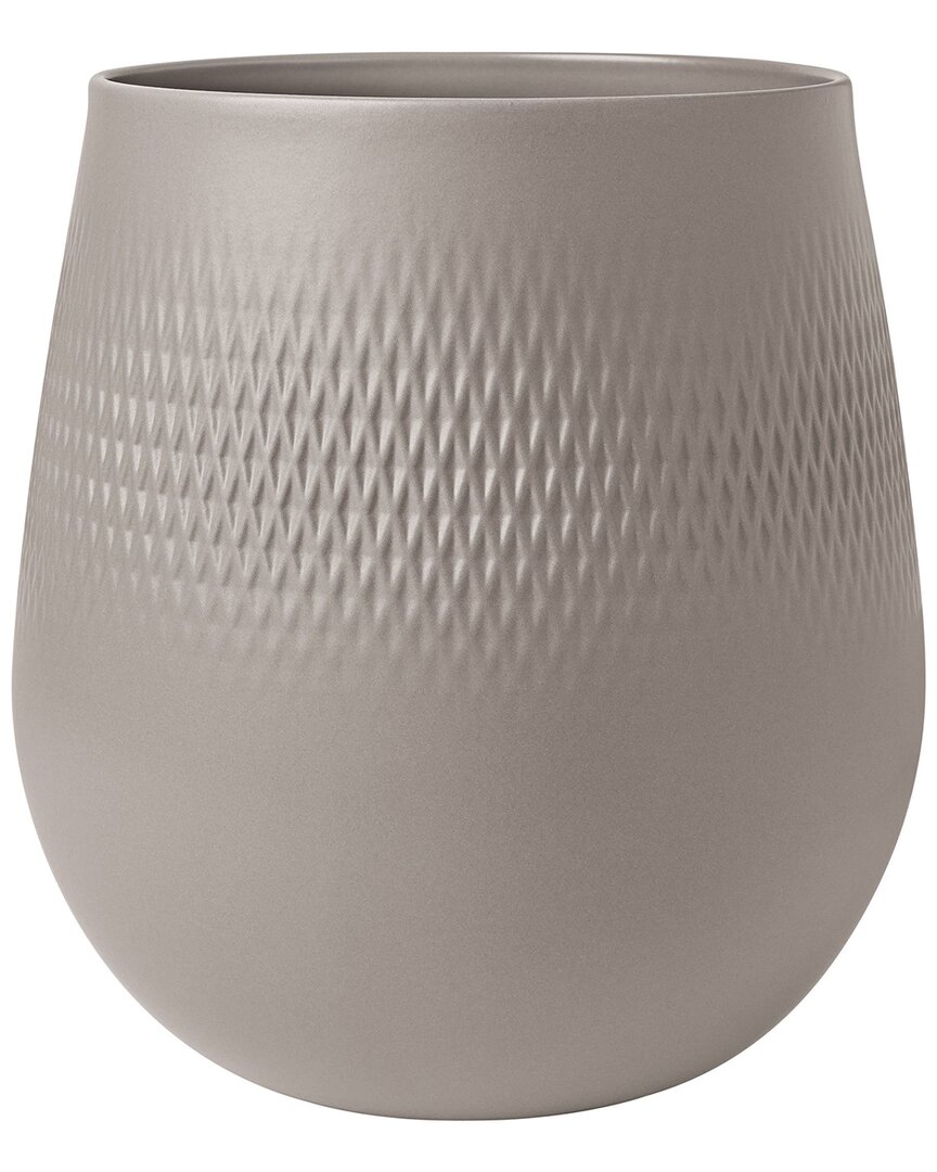 Villeroy & Boch Manufacture Collier Carre Vase, Large In Taupe