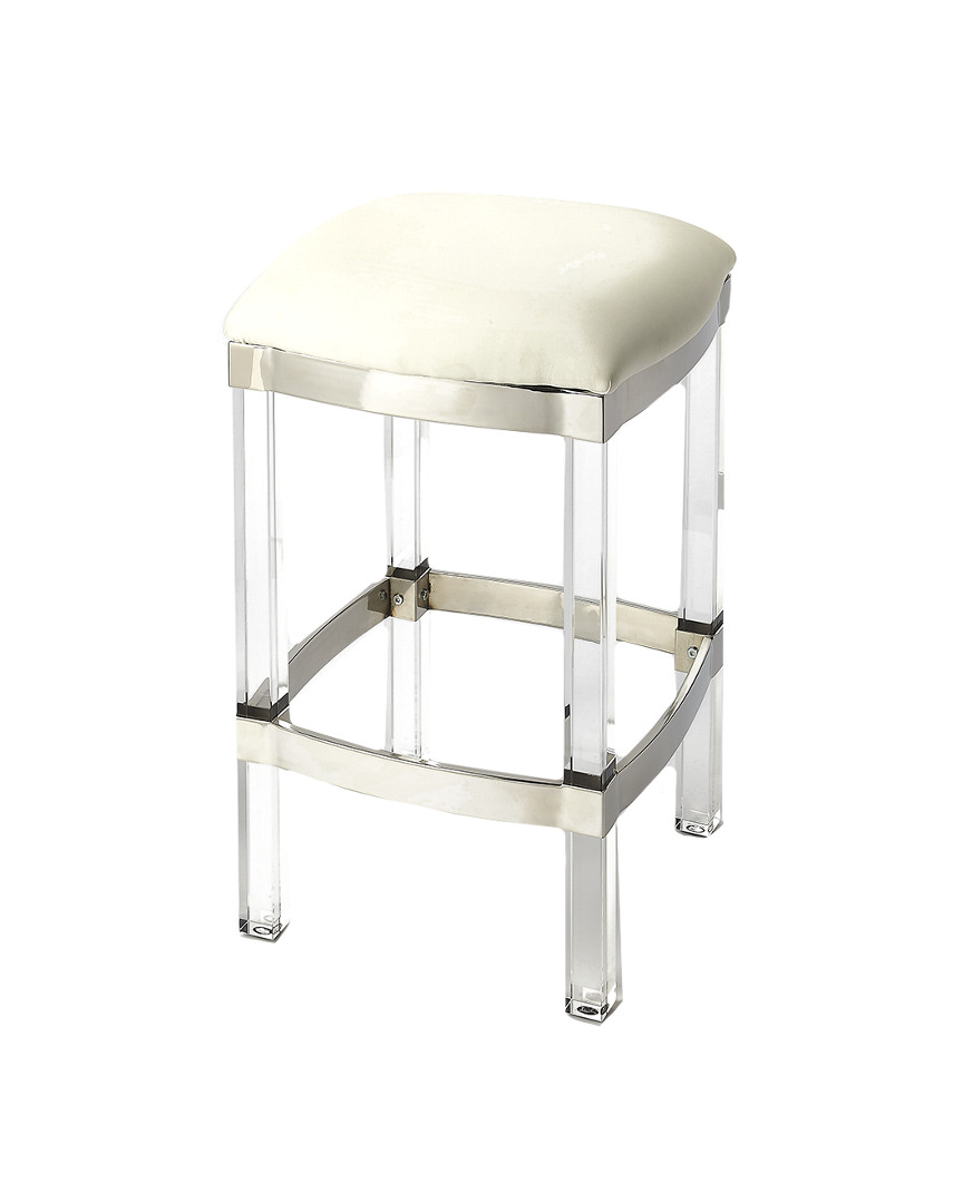 Butler Specialty Company Jordan Acrylic & White Leather Counter Stool
