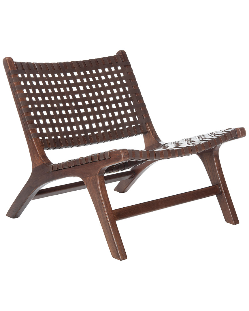 Safavieh Luna Leather Woven Accent Chair