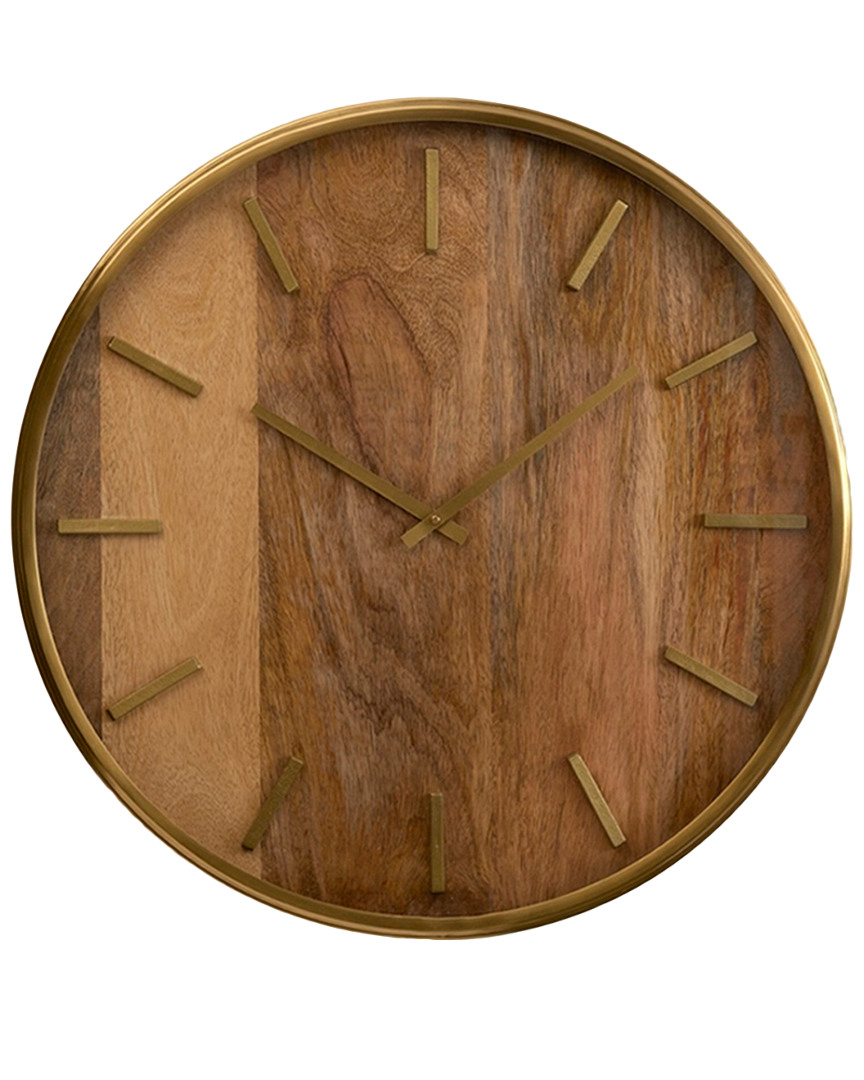 Bidkhome Mango Wood Round Wall Clock