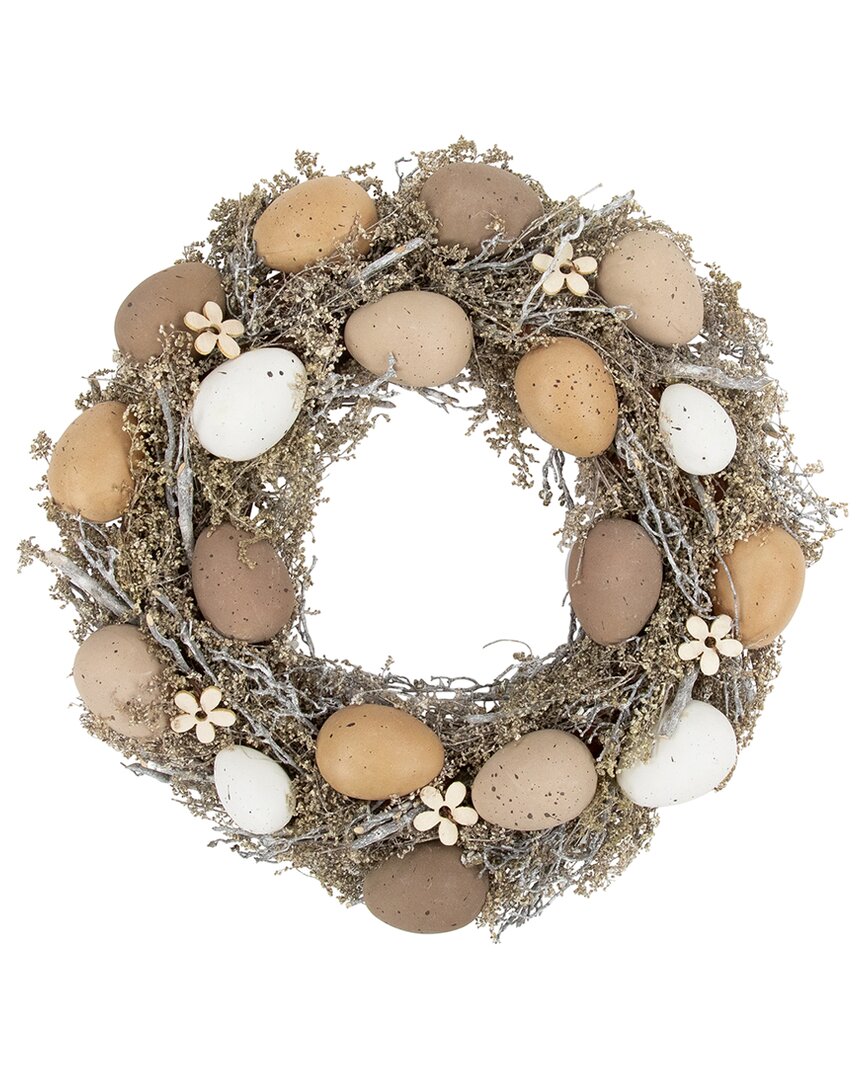Shop Northlight 12in Natural Earth Speckled Egg Easter Twig Wreath In Brown