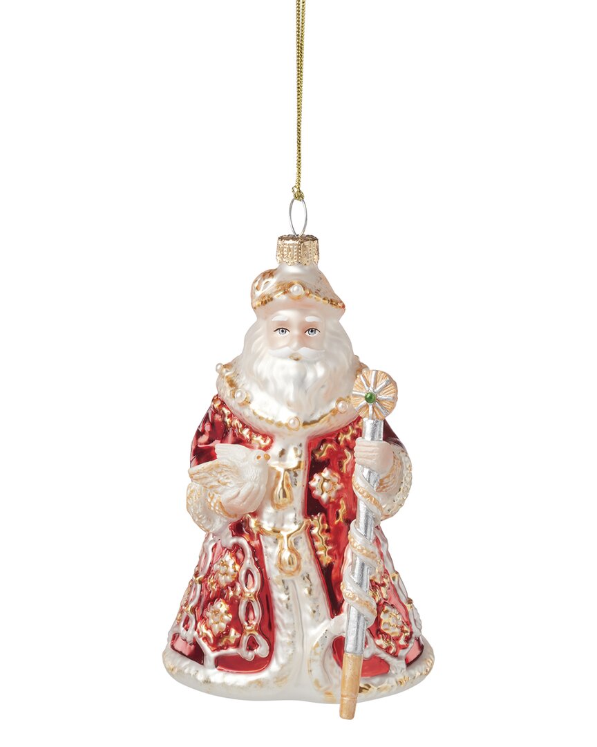 Lenox 2025 Blown Glass Santa Ornament In Multi