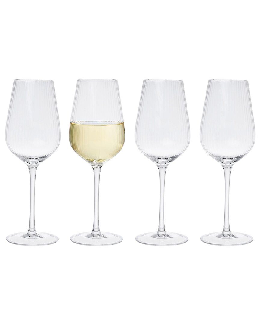 Godinger Set Of 4 Divo Optic White Wine Glasses