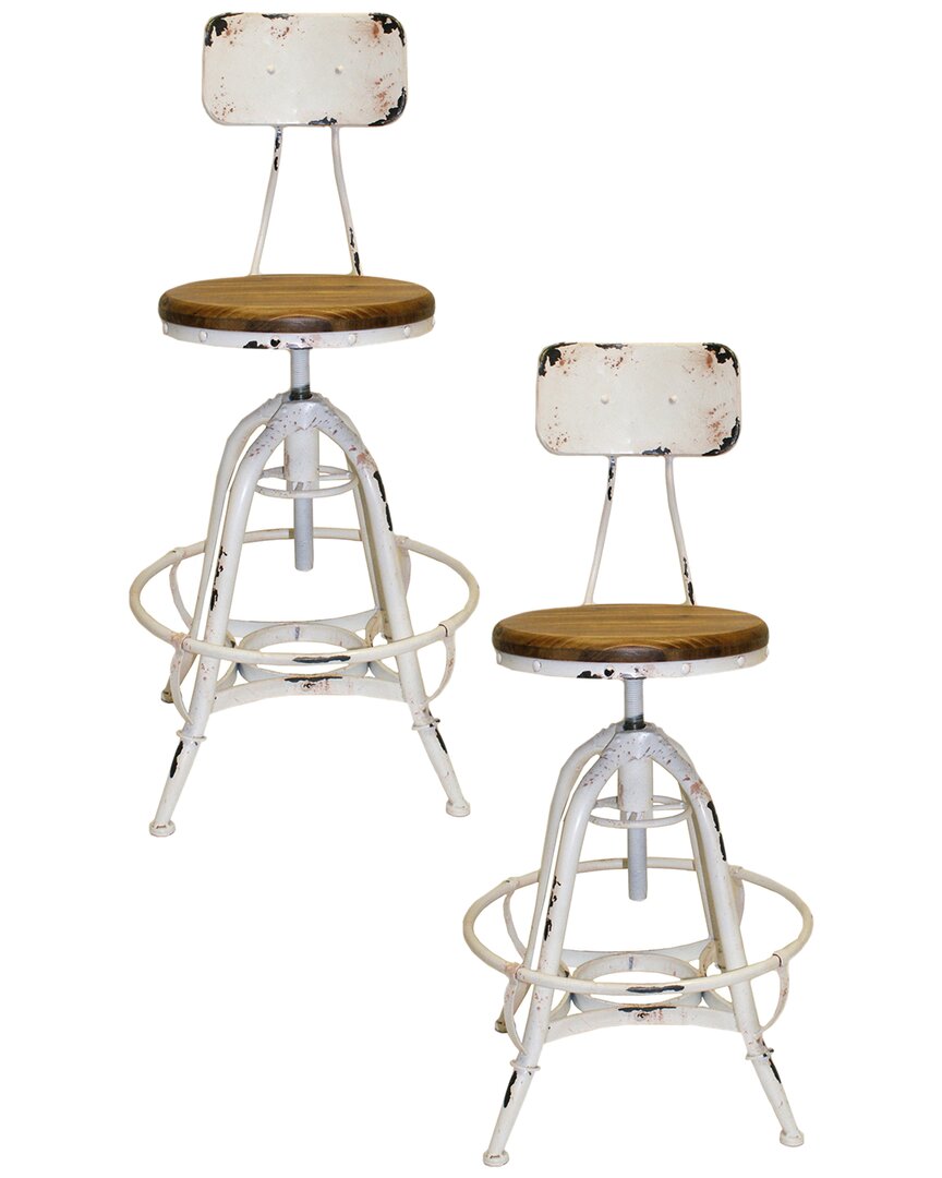 Shatana Home Set Of 2 Bruce Counter Stools In White