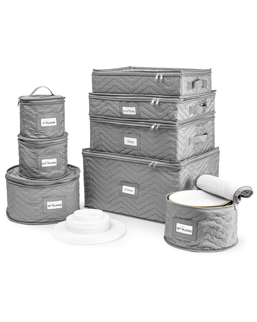 Sorbus 8pc China Storage Containers In Gray