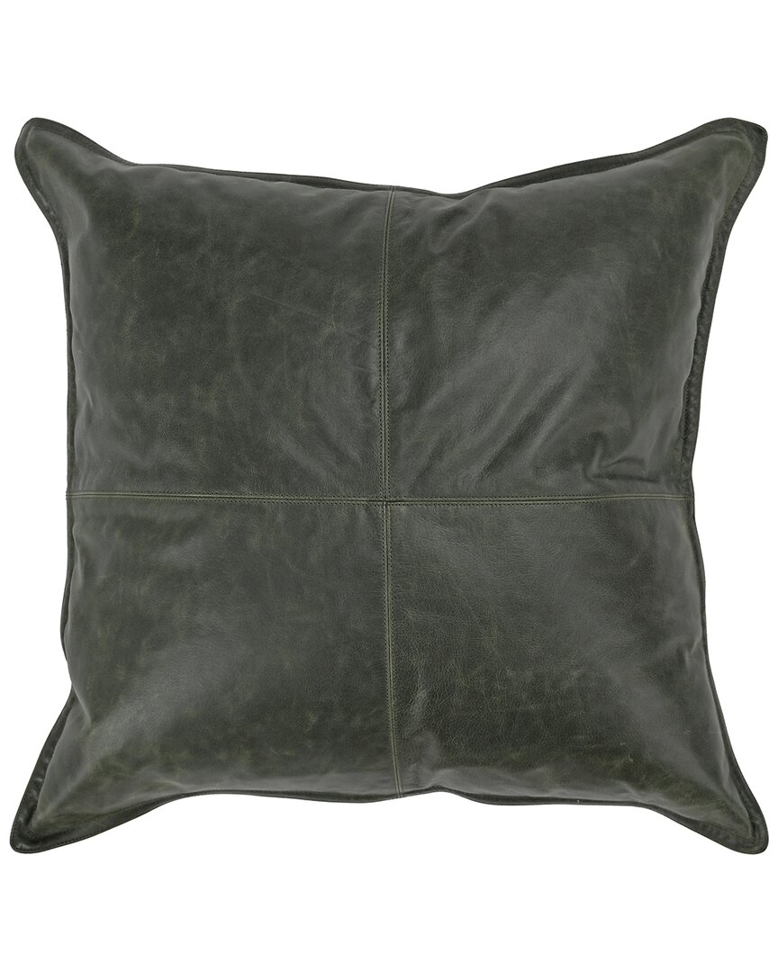 Kosas Home Cheyenne 100% Leather 22in Throw Pillow In Black
