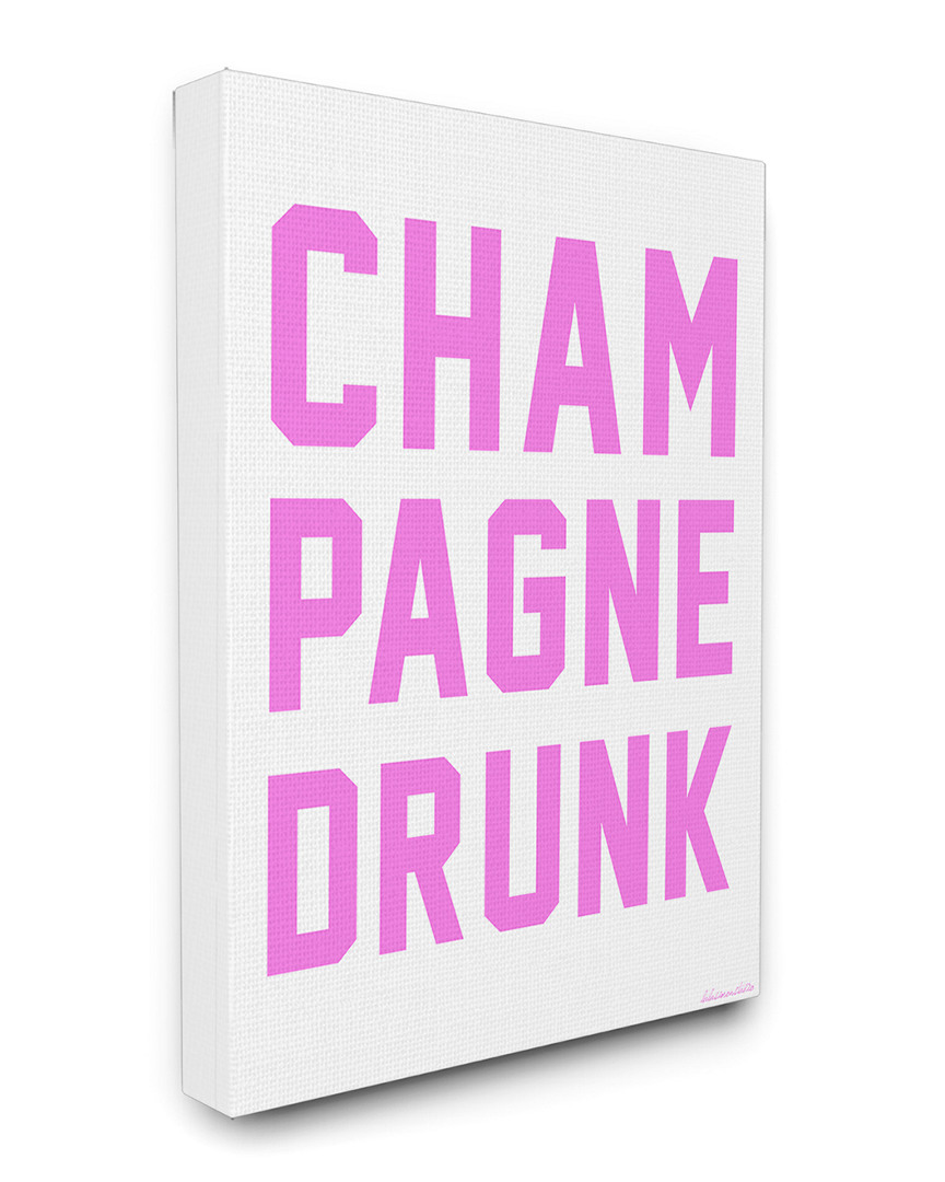 Stupell Champagne Drunk Varsity Lettering Canvas Wall Art By Lulusimonstudio