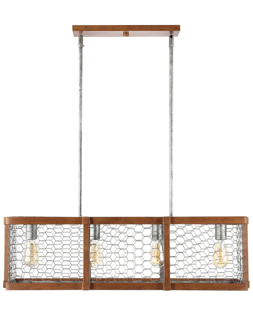 Jonathan Y Gaines 34.5in Linear 4-light Adjustable Iron Rustic Industrial Led Pendant In Metallic
