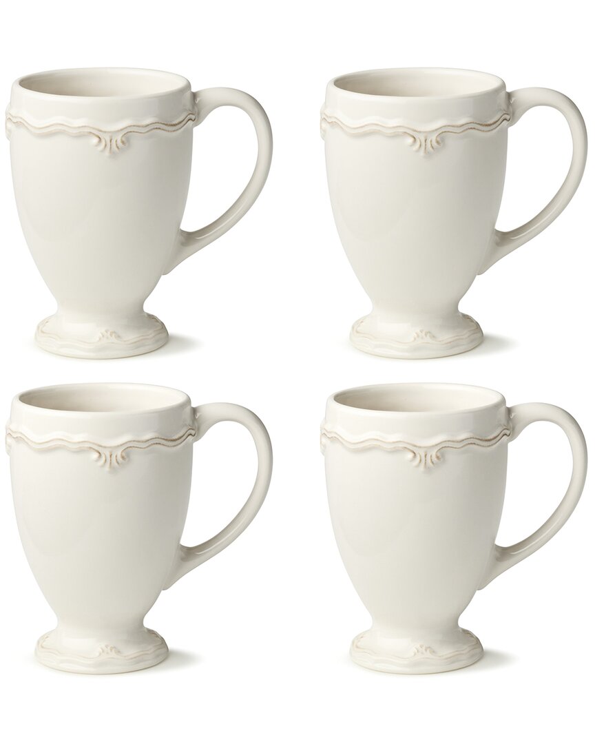Certified International Heritage Scroll Set Of 4 Mugs In Neutral
