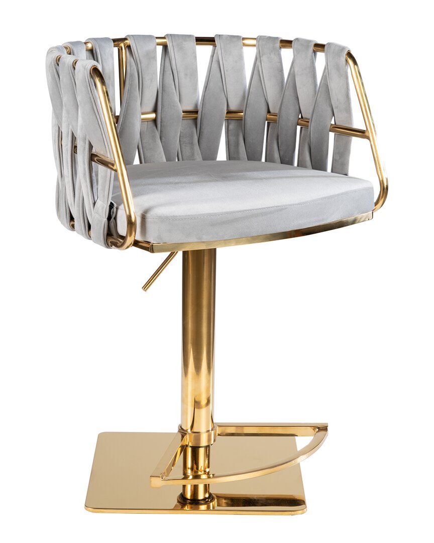 Statements By J Milano Swivel Adjustable Counter Bar Chair In Gold