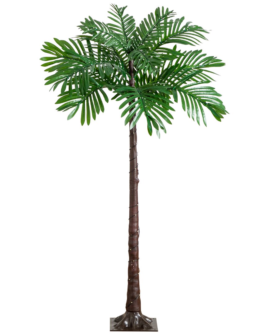 Shop Nearly Natural 4ft Uv-resistant Lighted Artificial Palm Tree With 127 Warm White Led Lights (indoor