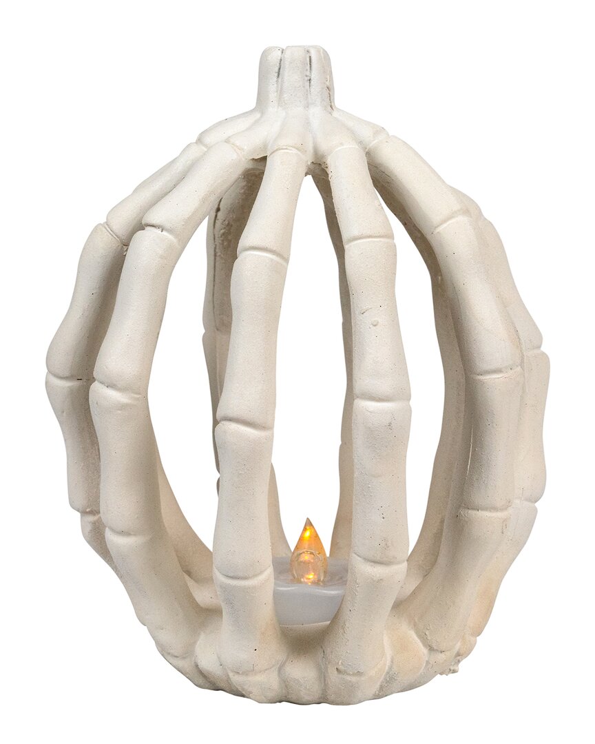 Northlight Led Lighted Skeleton Pumpkin Halloween Decoration In Neutral