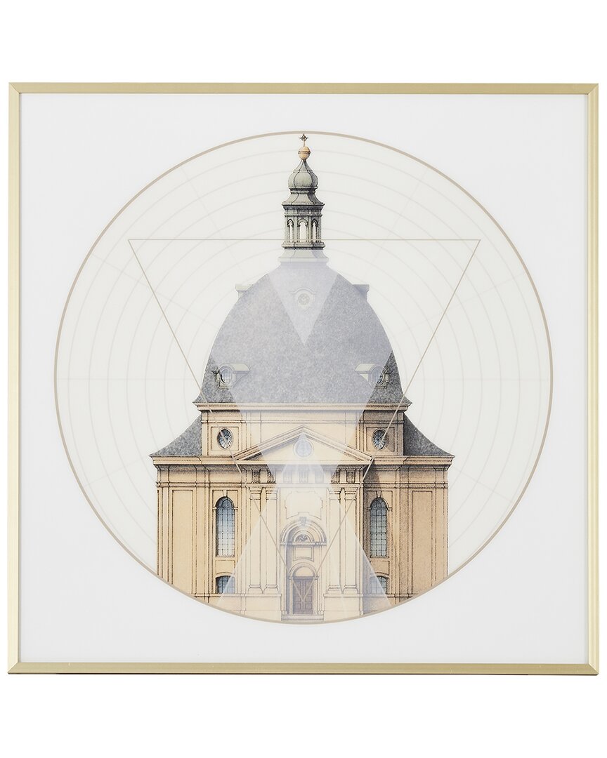 Jennifer Taylor Home Luxe Geometric Architecture No. 1 Print In Gold