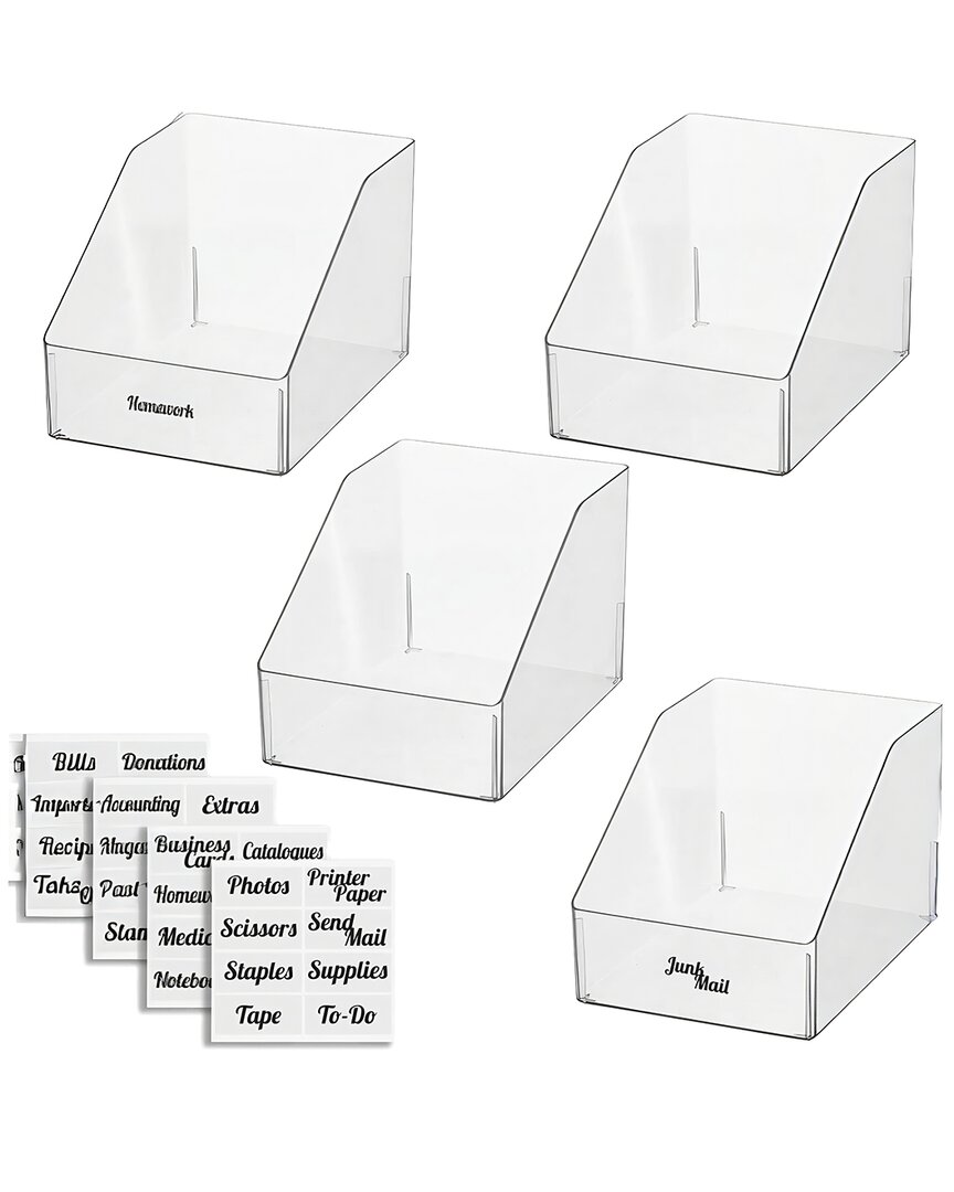 M DESIGN M DESIGN SET OF 8 SLANTED OFFICE BIN WITH LABELS