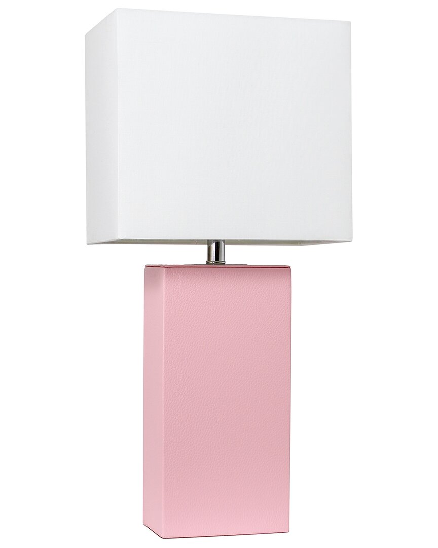 Lalia Home 21in Modern Leather Wrapped Table Lamp With Led Bulb Included