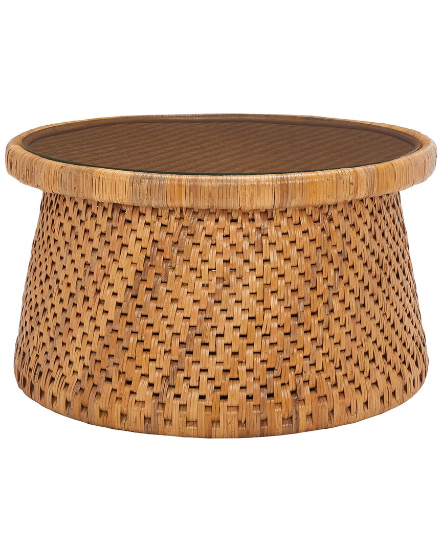 Safavieh Couture Lianne Rattan Round Coffee Table In Natural | ModeSens