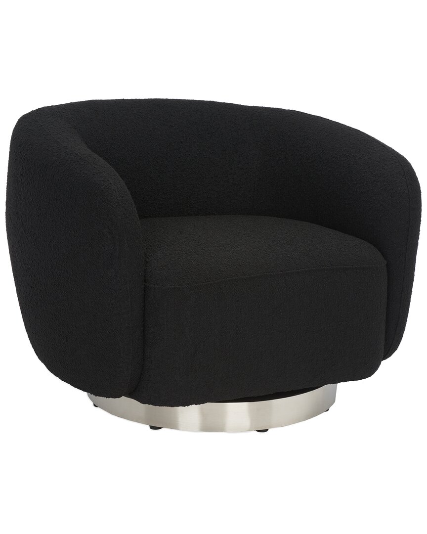 Safavieh Couture Bernard Boucle Swivel Accent Chair In Black
