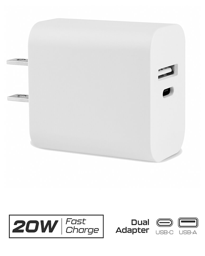 Phunkee Tree Dual Usb-c + Usb-a Fast Charge Adapter In White