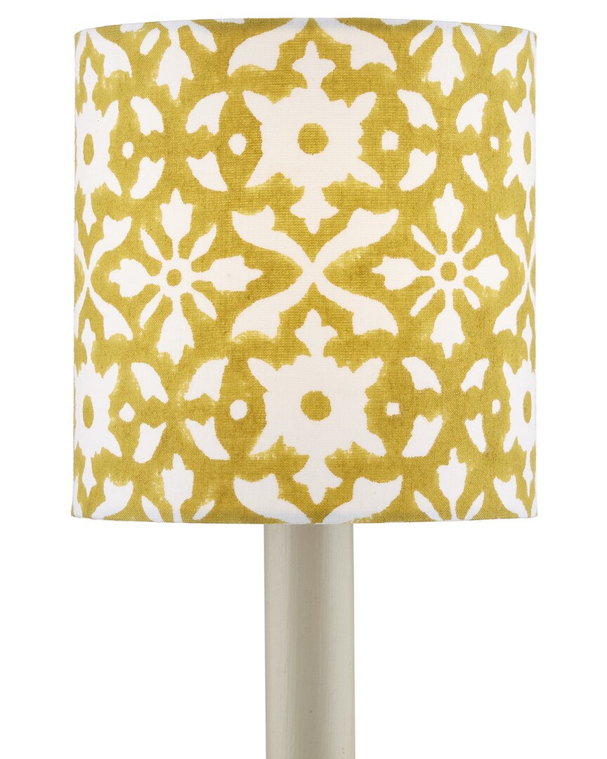 Currey & Company Block Print Drum Chandelier Shade In Yellow