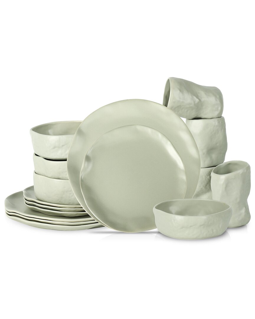 Stone By Mercer Project Atik 16pc Dinnerware Set In Grey