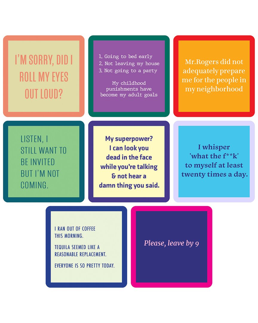 Drinks On Me Socially Selective Coaster Bundle 8-pack In Multi