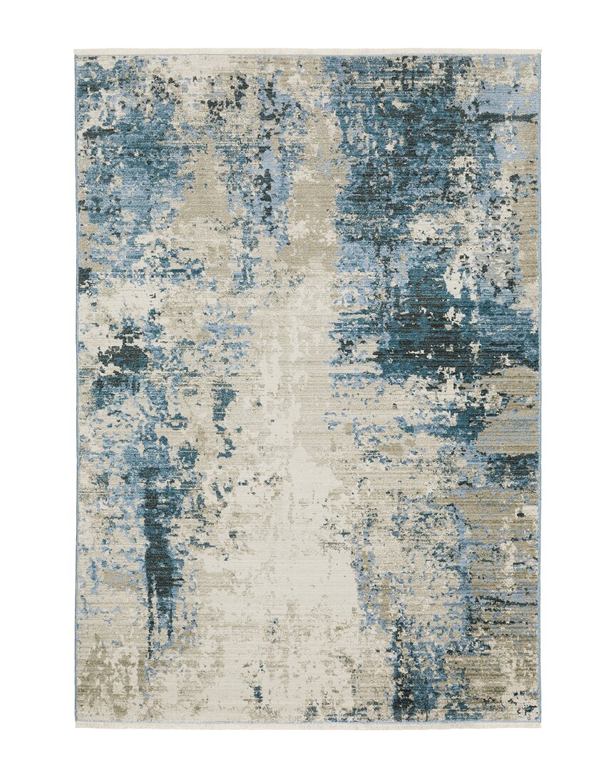 Shop Stylehaven Bartlett Distressed Abstract Recycled Area Rug In Blue