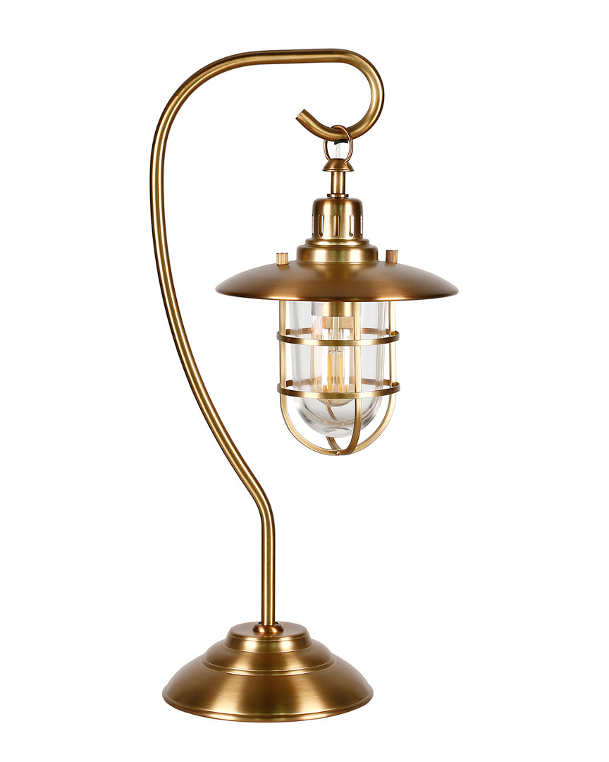 Abraham + Ivy Bay Antique Brass Nautical Lantern Lamp
