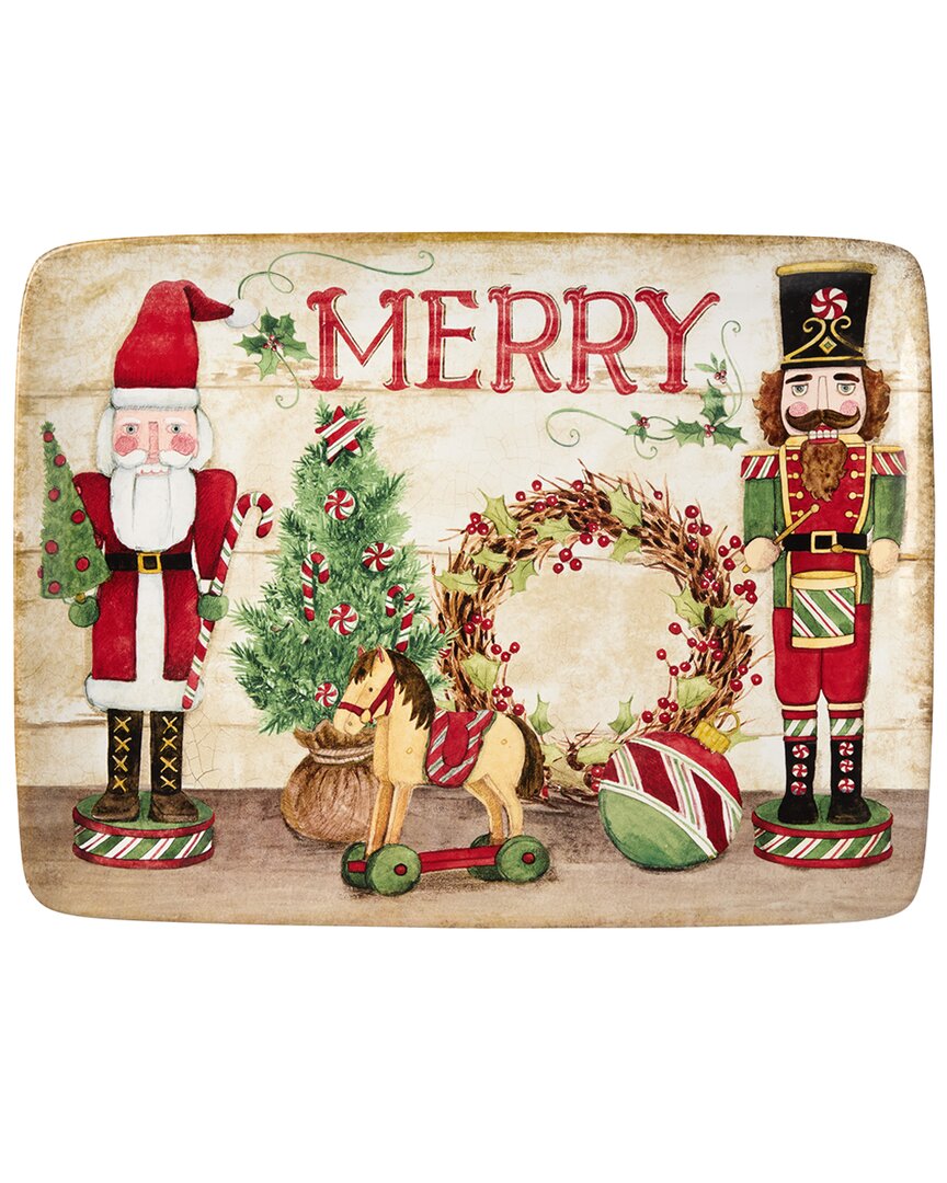 Certified International Nutcracker Parade Rectangular Platter In Multi