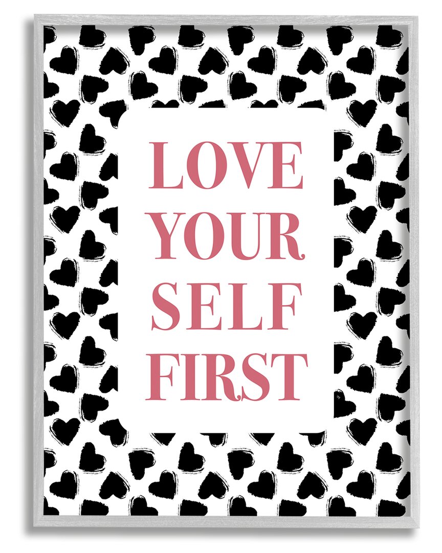 Stupell Love Yourself First Phrase Framed Giclee Wall Art By Martina Pavlova