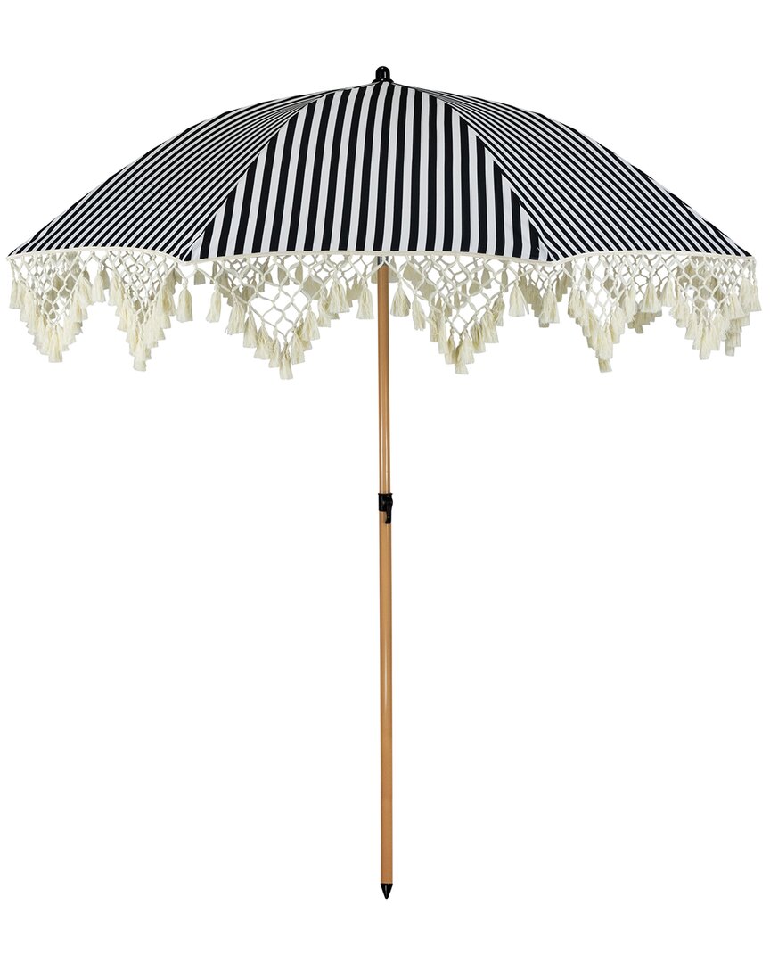 Northlight Striped Outdoor Beach Market Umbrella With Tilt