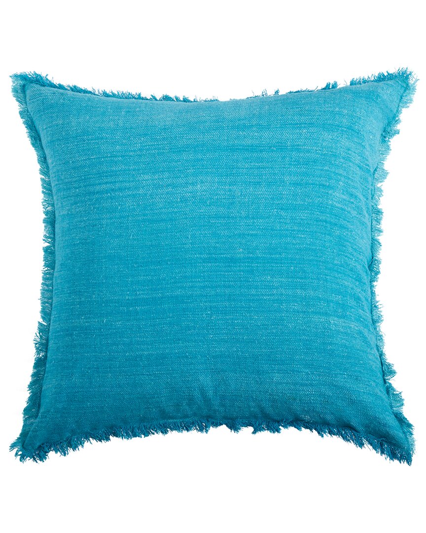 Jonathan Adler Solid Silk Fray Pillows In Blue