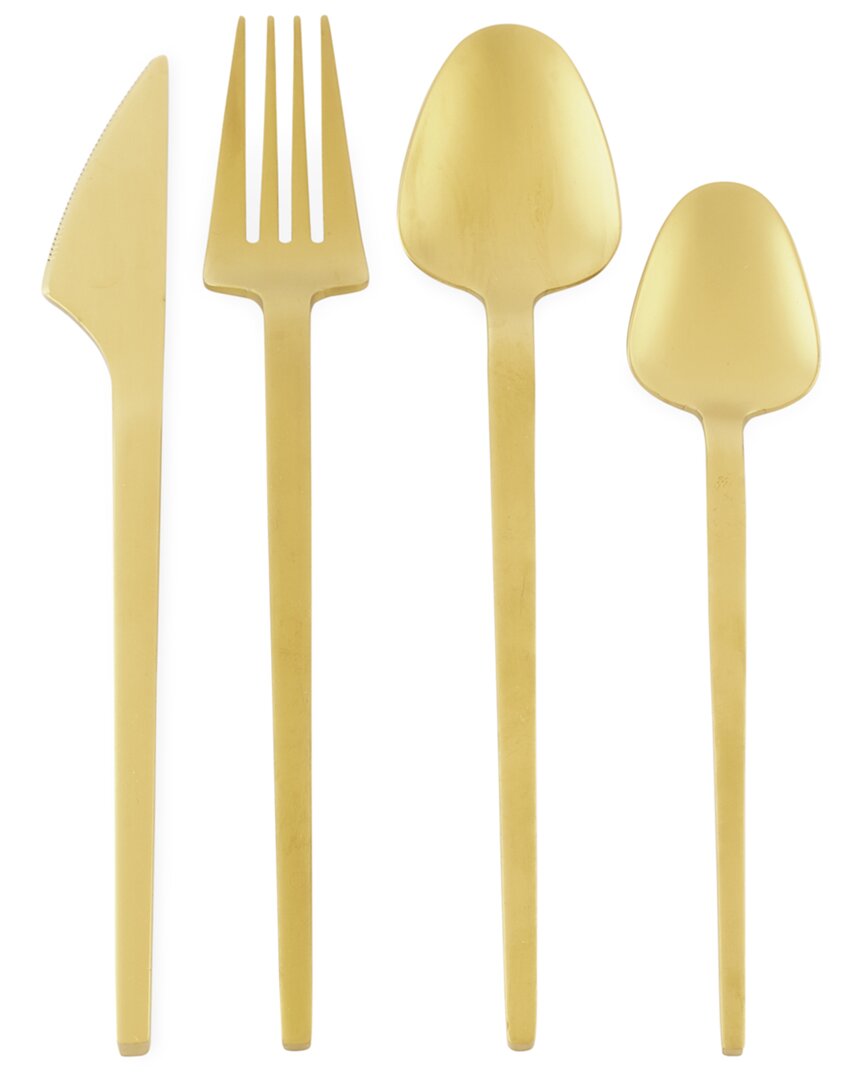 Jonathan Adler Vienna 24pc Flatware Set In Gold